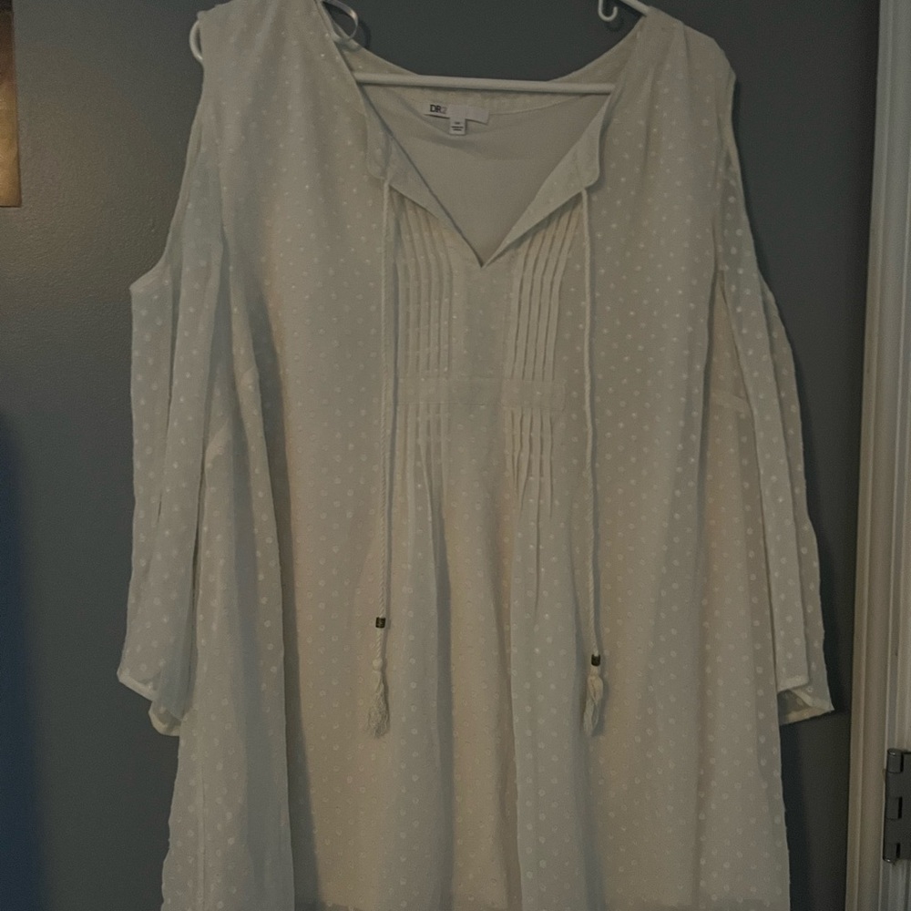 DR2 Cream Sailor Collar Tie Front Blouse